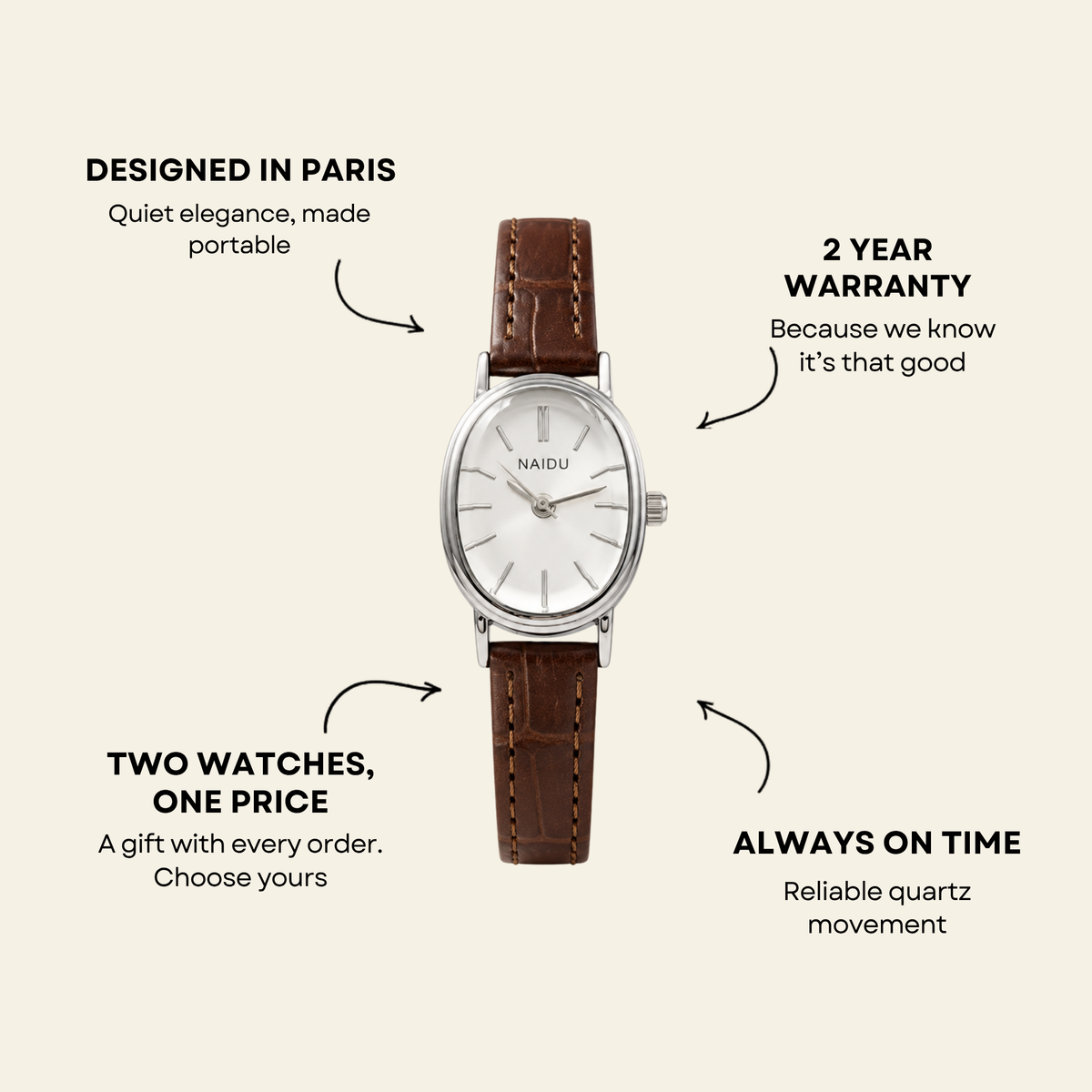 Madeleine Watch Cognac